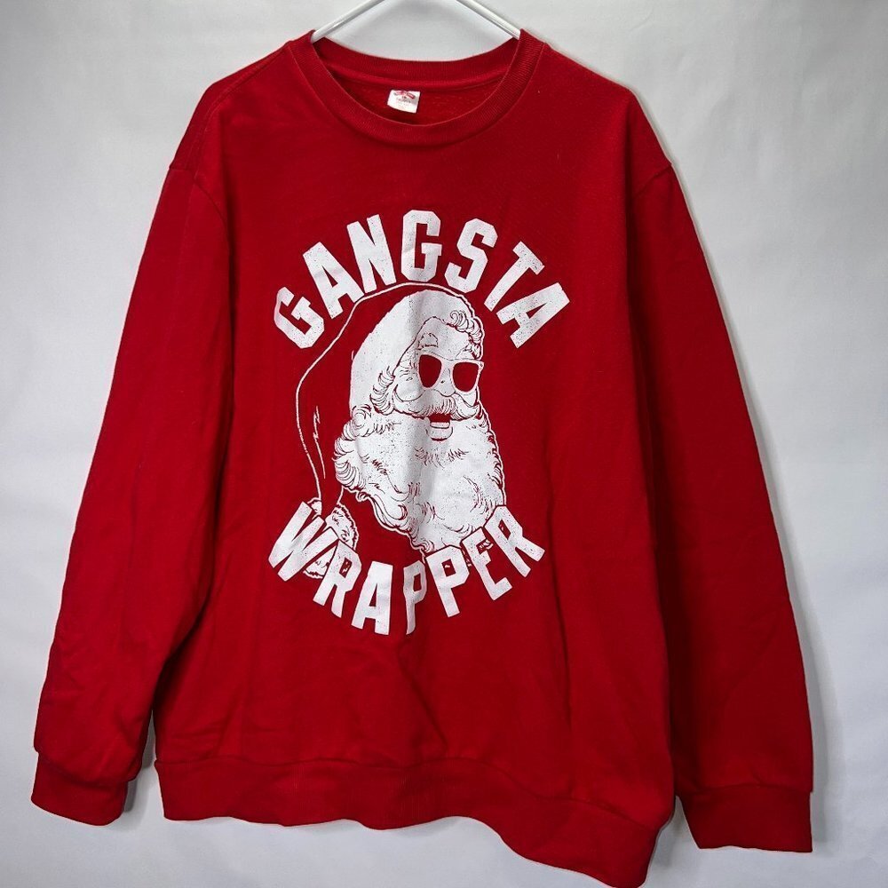 GANGSTA Wrapper Santa Sweater Plus Size 2XL
